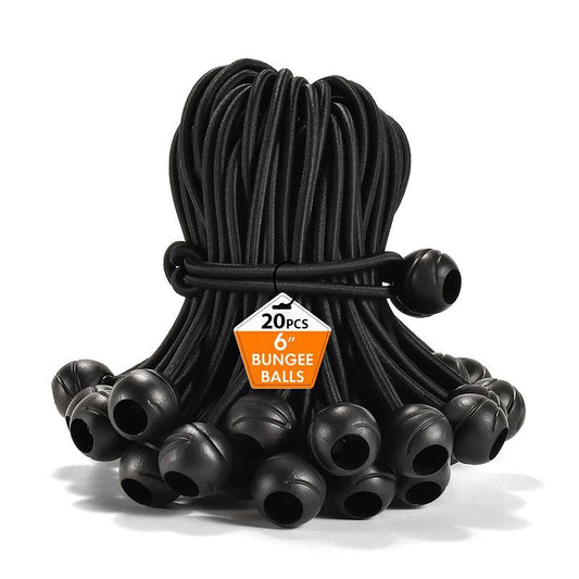 Black Ball Bungee Cord Tie Downs 6 inch 20 pack