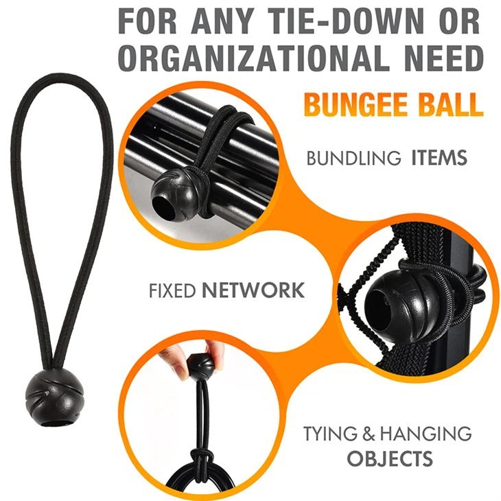 Black Ball Bungee Cord Tie Downs 6 inch 20 pack